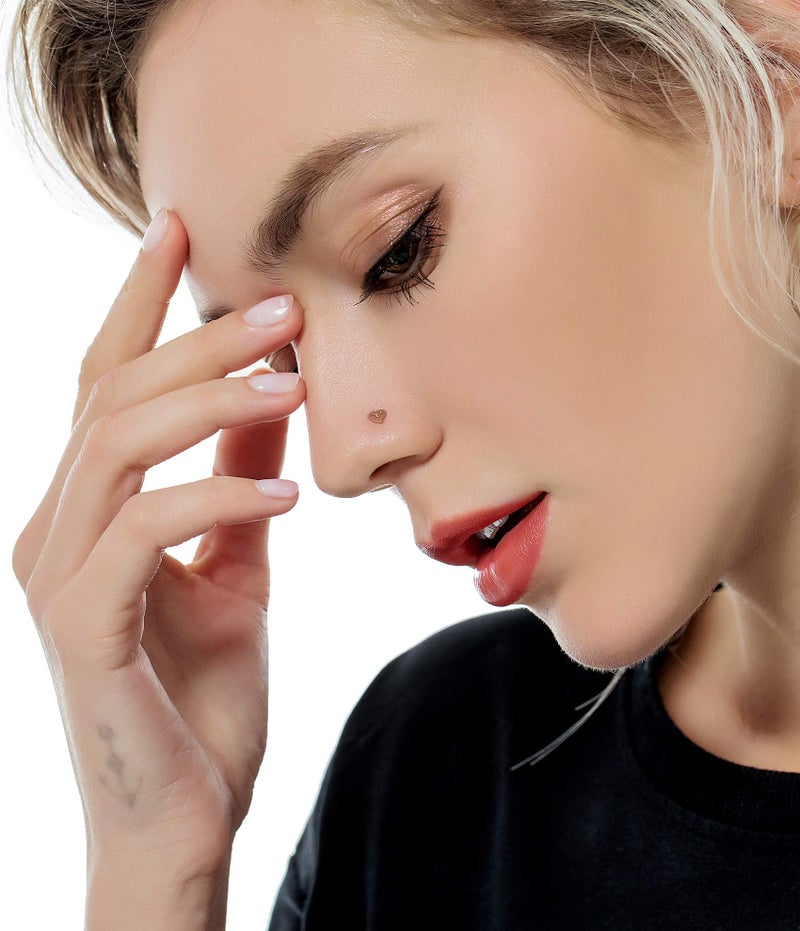 Tornito 20G 20Pcs Nose Ring CZ Nose Stud Retainer Bone Labret Nose Piercing Jewelry Set Stainless Steel Rose Gold Tone - Image 2